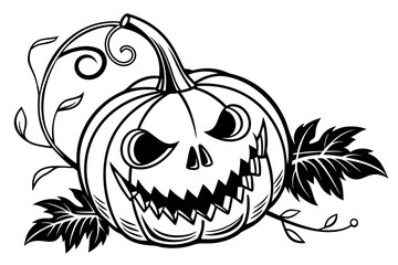 helloween sihouette black vector white background