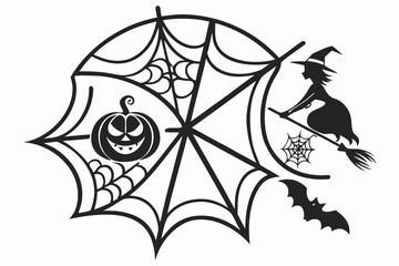 helloween sihouette black vector white background