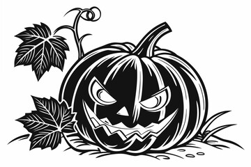 helloween sihouette black vector white background