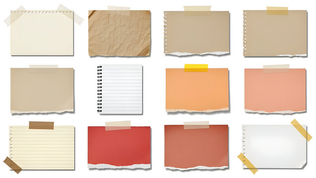 Express yourself with these colorful paper notes and torn edges, perfect for scrapbooking, journaling, or adding a personal touch to any project