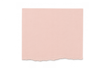 Ripped pink paper piece with torn edgy bottom on transparent background, showing texture and space for copy