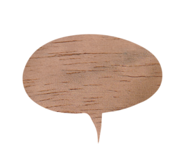 Wood Grain Texture Speech Bubble Isolated Design Element
