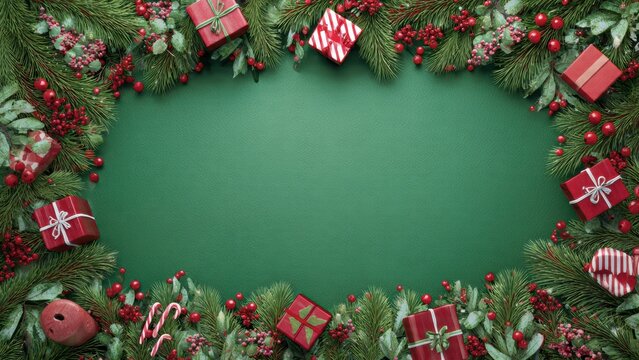 Square Christmas Frame Flat Lay for Instagram