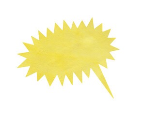 Yellow Painted Texture Speech Bubble for Announcements