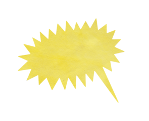 Yellow Painted Texture Speech Bubble for Announcements