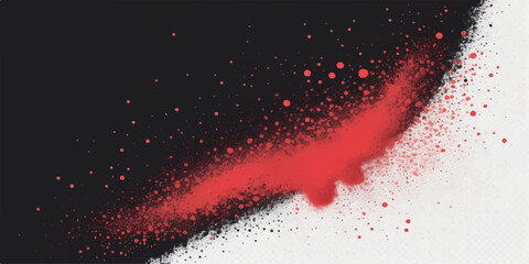 Abstract red and black paint splash design on a bright texture background