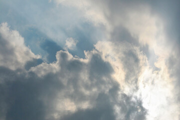 Beautiful storm clouds on a summer night with pinks and blues.