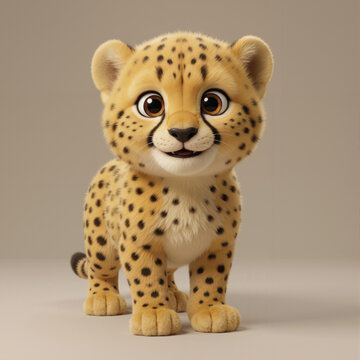 Cute Baby Cheetah &ndash; Adorable Cartoon Wild Cat Character