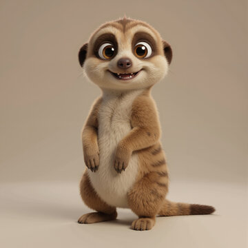 Cute Baby Meerkat &ndash; Adorable Cartoon Desert Animal Character