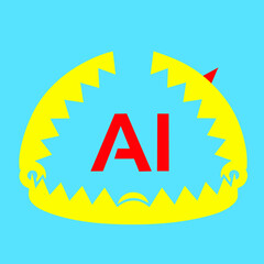Artificial Intelligence Shark Jaws Trap Icon