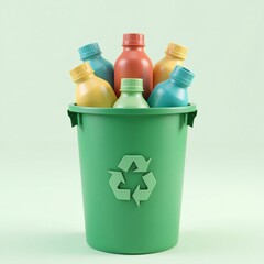 Obraz premium Plastic Bottles in Recycling Bin
