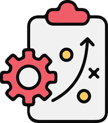 Abstract geometric composition with vibrant color accents and clean lines