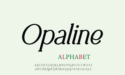 Opaline Demo Black Italic alphabet letters font for logo
