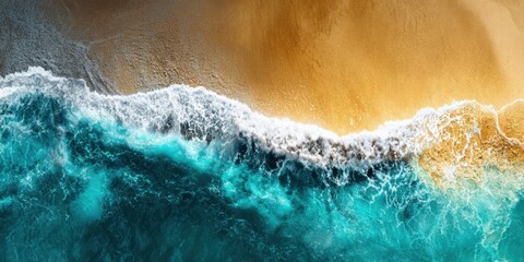 Waves crashing on sandy beach at sunset