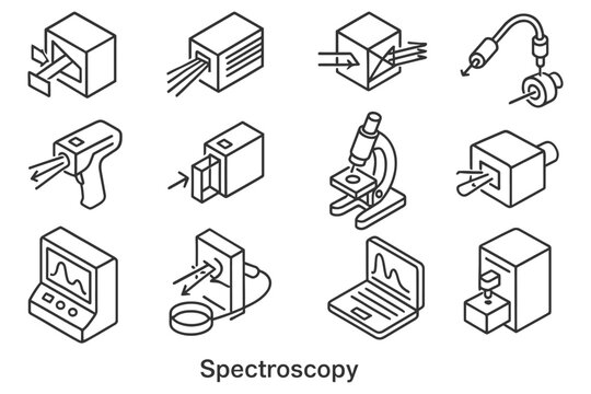 Spectroscopy instruments: diagrams of advanced analysis tools and techniques.