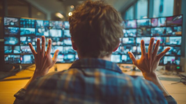 Digital productivity through gestures at mirrored screen displays in modern workspaces