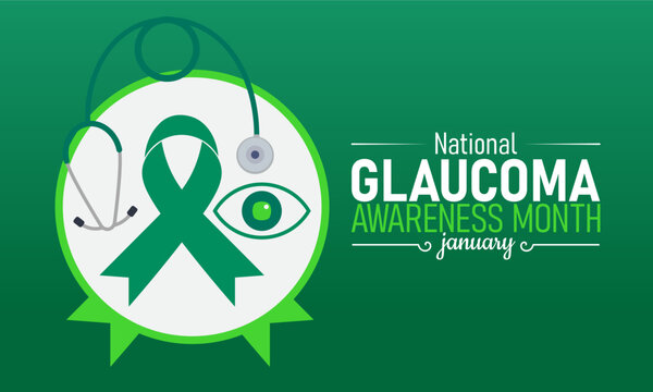 National Glaucoma Awareness Month Poster Banner and Background Design Template Featuring Eye Icon, Medical Illustration, and Vision Check Symbols for Eye Health Education, Prevention, and Awareness Ca