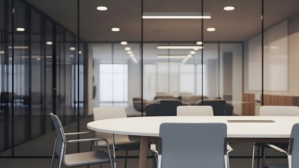 Modern Conference Room with Glass Walls and Minimalist Design