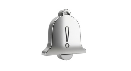 Obraz premium 3d notification icon silver isolated on white background