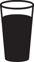 Crystal clear empty drinking glass vector illustration for beverages and kitchenware design projects