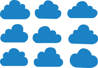 set of cloud icons