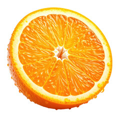 Sliced citrus fruit, bright orange, half, juicy, pulp