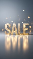 SALE glowing 3D golden typography festive lights
