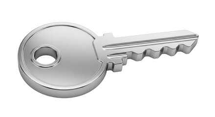 3d password key icon silver isolated on white background