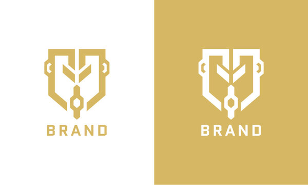 A strong geometric shield monogram featuring a stylized pen nib at its center, blending authority and creativity. Perfect for education, legal firms, writing services, publishing, consultancy, or prem