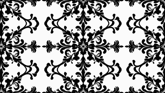 Antique-inspired baroque pattern showcasing detailed floral medallions and curling vines in a harmonious symmetrical layout