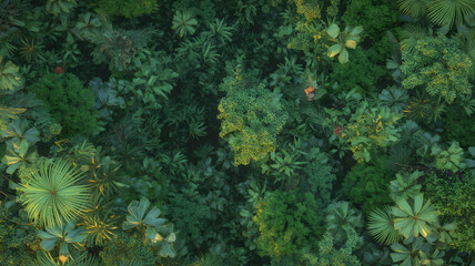 Lush green rainforest canopy aerial view dense tropical forest vegetation seen from above showcasing biodiversity nature conservation environment evergreen plant life in amazon