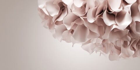 Soft pink floral design casting gentle shadows on wall