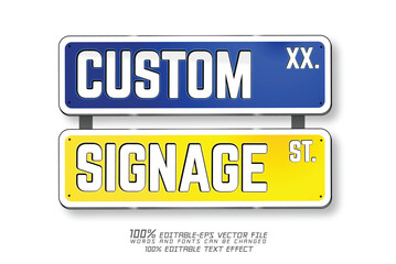 custom signage blue or yellow plate text