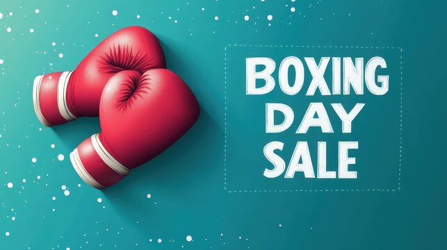 3D Red Boxing Gloves for Boxing Day Sale, Used for Banner or Poster.