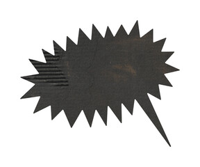 Black Painted Corrugated Cardboard Comic Speech Bubble