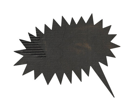 Black Painted Corrugated Cardboard Comic Speech Bubble