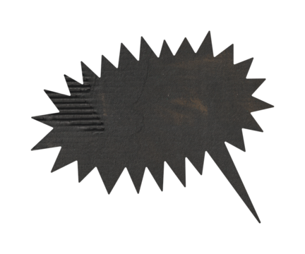 Black Painted Corrugated Cardboard Comic Speech Bubble