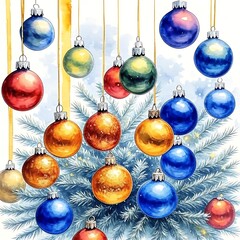 Christmas ornaments isolated on transparent background 