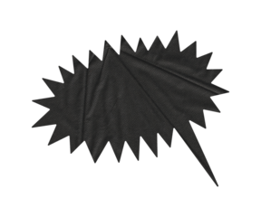 Black Fabric Texture Speech Bubble for Comic Dialogue and Quotes