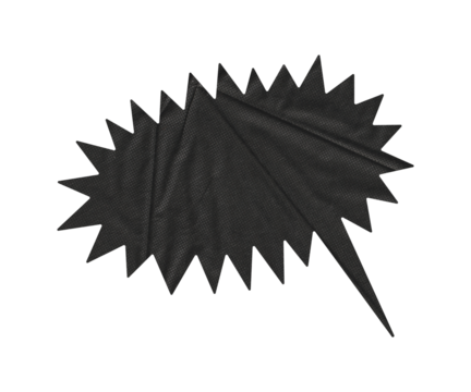  Black Fabric Texture Speech Bubble for Comic Dialogue and Quotes
