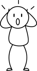 Fototapeta premium Stick figure character shock gesture