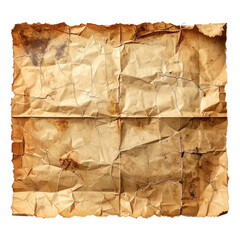 Old, folded paper texture with brown stains and visible creases