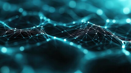 An abstract image of a network structure with glowing nodes and lines, suggesting data connectivity and futuristic design.