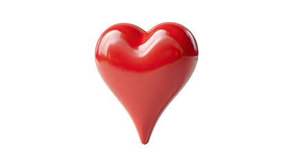 Obraz premium A shiny red heart symbol on a white background, perfect for romance, love, and Valentine's Day designs