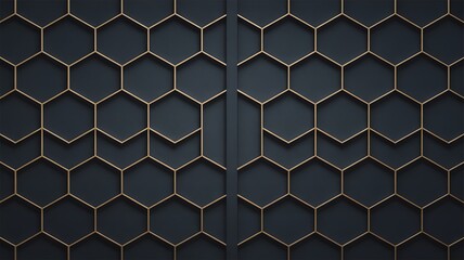Geometric dark pattern with elegant gold lines Vector