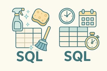 Cleaning data tables with SQL efficiency using tools for organization and time management in a visually appealing and structured environment
