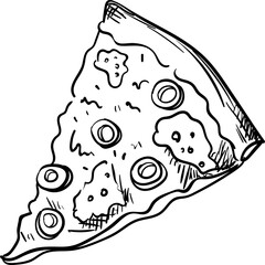 Hand-drawn Mediterranean food doodles featuring Italian pasta, cheese, and pizza. Perfect for dinner menus, picnic designs, or summer cuisine illustrations.