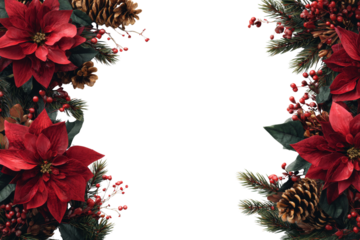 Winter Holiday Floral Frame Decoration