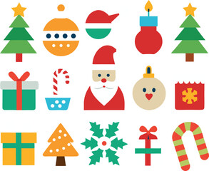 set of christmas icons