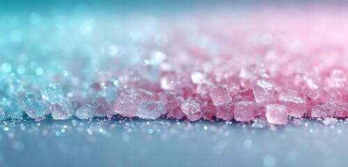Sparkling sugar crystals on candy background glowing style